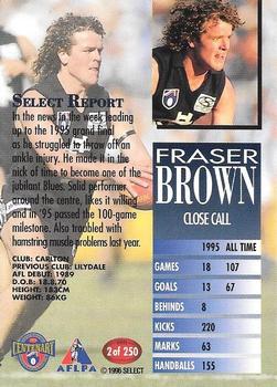 1996 Select AFL #2 Fraser Brown Back